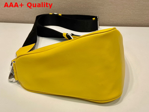 Prada Triangle Leather Bag in Sunny Yellow 2VH155 Replica