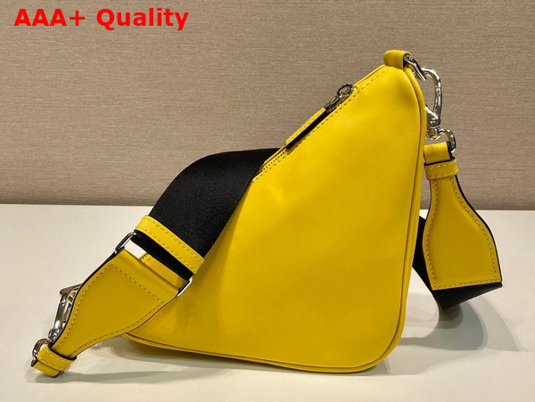 Prada Triangle Leather Bag in Sunny Yellow 2VH155 Replica