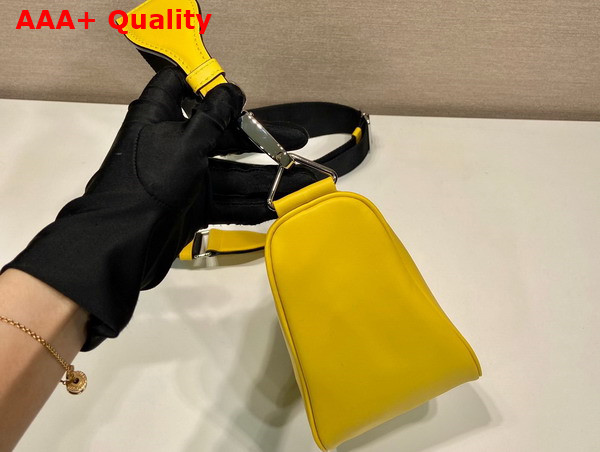 Prada Triangle Leather Bag in Sunny Yellow 2VH155 Replica