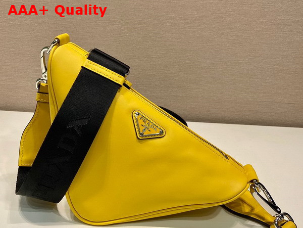 Prada Triangle Leather Bag in Sunny Yellow 2VH155 Replica