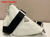 Prada Triangle Leather Bag in White 2VH155 Replica