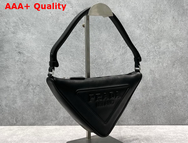 Prada Triangle Leather Pouch in Black 1NQ043 Replica