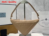 Prada Triangle Leather Pouch in Sand Beige 1NQ043 Replica