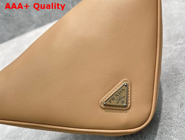 Prada Triangle Leather Pouch in Sand Beige 1NQ043 Replica