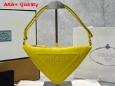 Prada Triangle Leather Pouch in Sunny Yellow 1NQ043 Replica