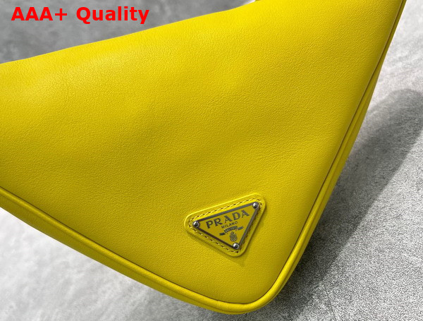 Prada Triangle Leather Pouch in Sunny Yellow 1NQ043 Replica