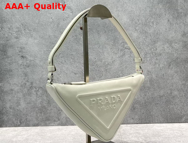 Prada Triangle Leather Pouch in White 1NQ043 Replica