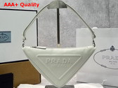 Prada Triangle Leather Pouch in White 1NQ043 Replica