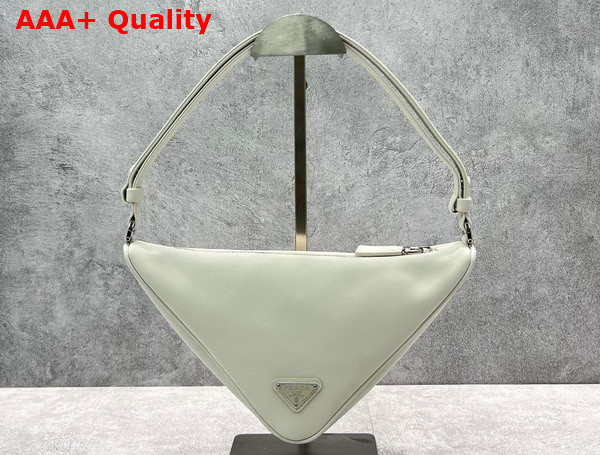 Prada Triangle Leather Pouch in White 1NQ043 Replica