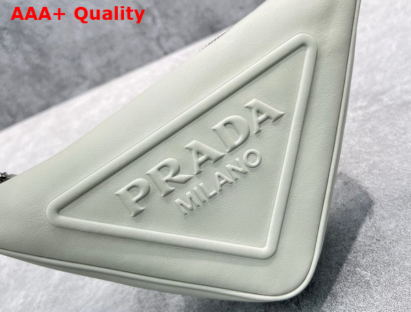 Prada Triangle Leather Pouch in White 1NQ043 Replica