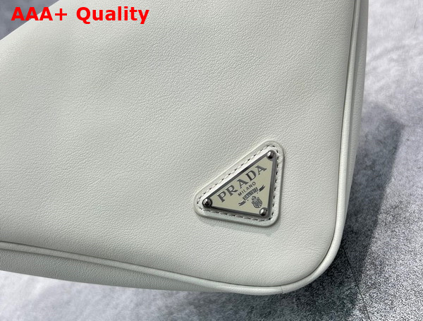 Prada Triangle Leather Pouch in White 1NQ043 Replica