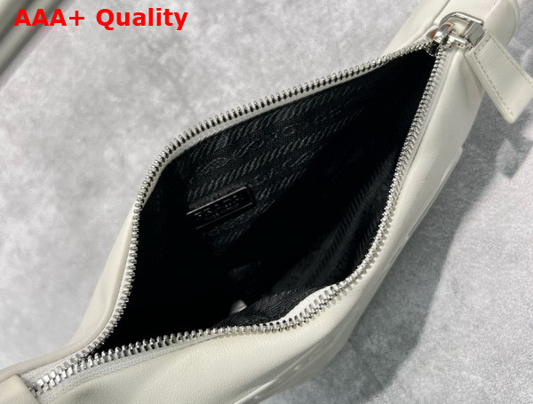 Prada Triangle Leather Pouch in White 1NQ043 Replica