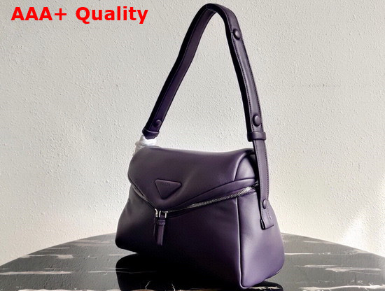 Prada Violet Padded Nappa Leather Prada Signaux Bag 1BC165 Replica