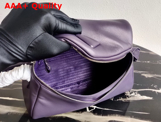 Prada Violet Padded Nappa Leather Prada Signaux Bag 1BC165 Replica