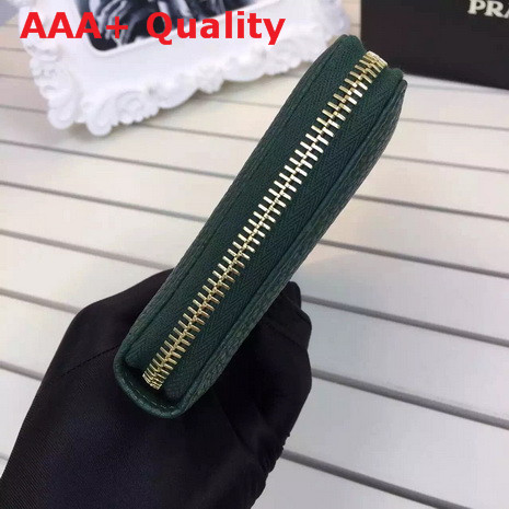 Prada Zip Wallet In Green Replica