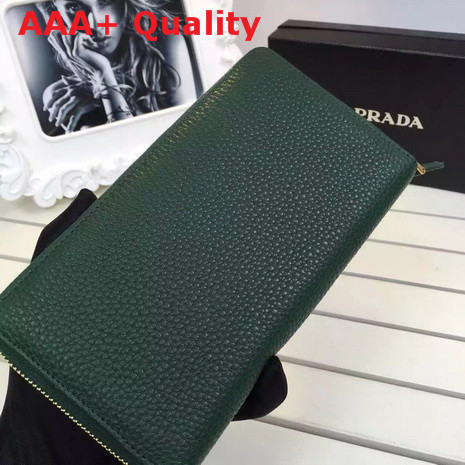 Prada Zip Wallet In Green Replica