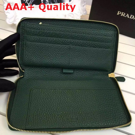 Prada Zip Wallet In Green Replica