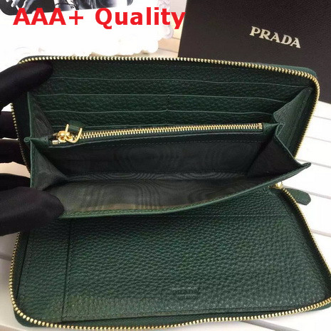 Prada Zip Wallet In Green Replica