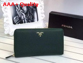 Prada Zip Wallet In Green Replica