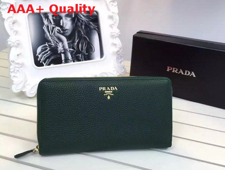 Prada Zip Wallet In Green Replica