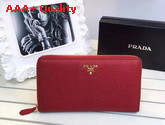 Prada Zip Wallet In Red Replica