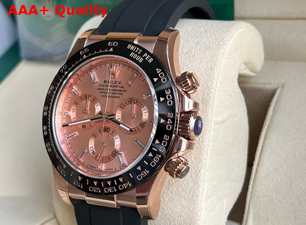 Rolex Cosmograph Daytona Oyster 40mm Everose Gold and Pink Dial Rubber Band Replica