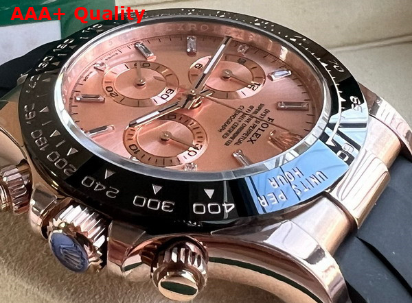 Rolex Cosmograph Daytona Oyster 40mm Everose Gold and Pink Dial Rubber Band Replica