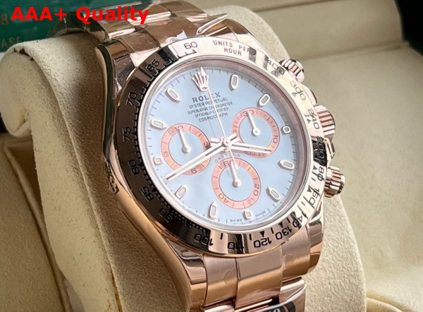 Rolex Cosmograph Daytona Oyster 40mm Everose Gold and White Dial Replica