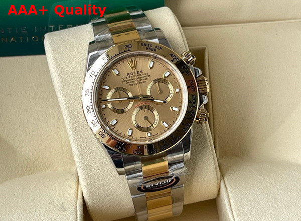 Rolex Cosmograph Daytona Oyster 40mm Oystersteel and Yellow Gold Gold Dial Replica