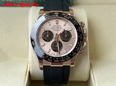 Rolex Cosmograph Daytona Oyster 40mm Rose Gold Rubber Strap Replica