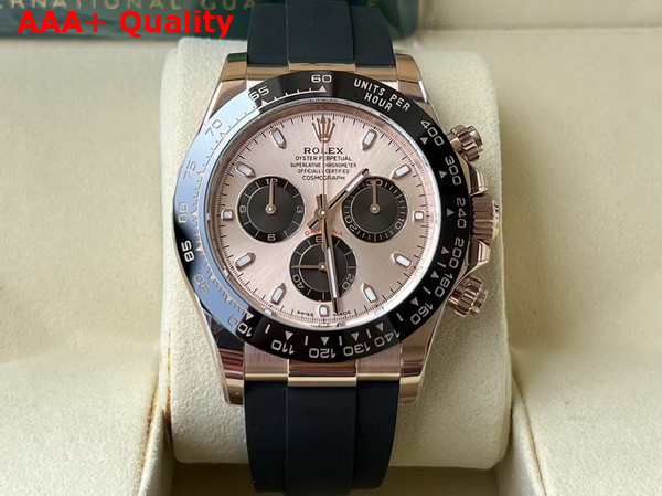 Rolex Cosmograph Daytona Oyster 40mm Rose Gold Rubber Strap Replica