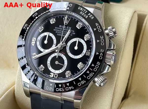 Rolex Cosmograph Daytona Oyster 40mm White Gold Black Rubber Watchband Reference 126519 Replica