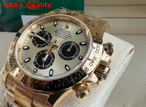 Rolex Cosmograph Daytona Oyster 40mm Yellow Gold and Beige Dial Replica