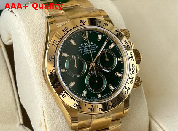 Rolex Cosmograph Daytona Oyster 40mm Yellow Gold and Green Dial Replica