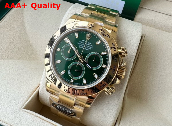 Rolex Cosmograph Daytona Oyster 40mm Yellow Gold and Green Dial Replica