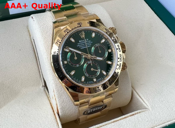 Rolex Cosmograph Daytona Oyster 40mm Yellow Gold and Green Dial Replica