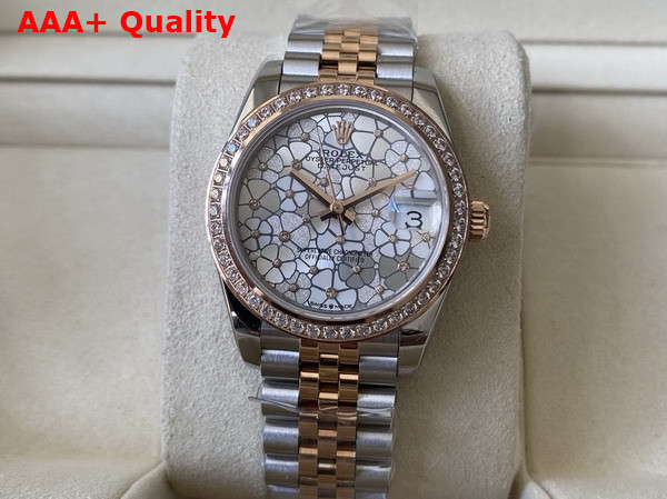 Rolex Datejust 31 Oyster 31mm Oystersteel Everose Gold and Diamonds Reference 278381 Replica