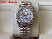 Rolex Datejust 31 Oyster 31mm Oystersteel Everose Gold and Diamonds Reference 278381 Replica