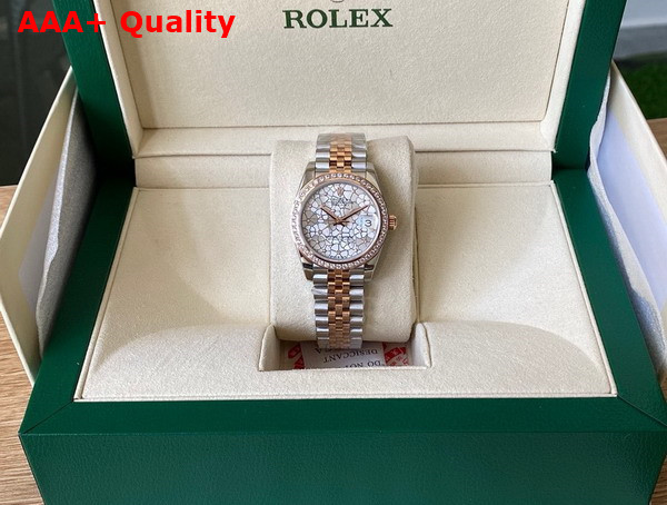 Rolex Datejust 31 Oyster 31mm Oystersteel Everose Gold and Diamonds Reference 278381 Replica