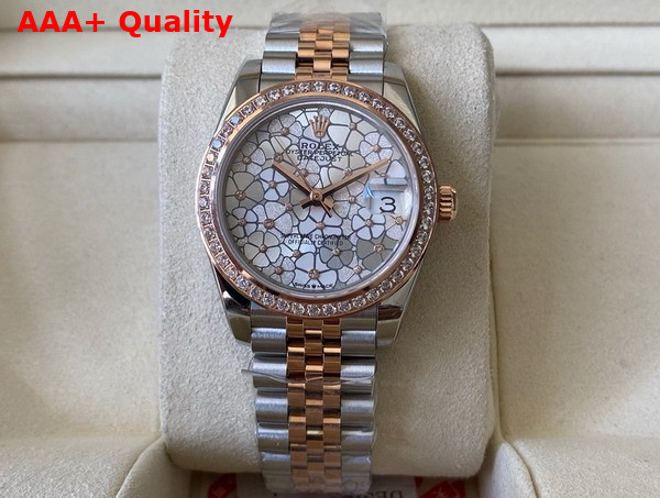 Rolex Datejust 31 Oyster 31mm Oystersteel Everose Gold and Diamonds Reference 278381 Replica