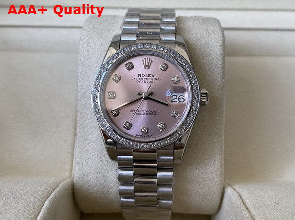 Rolex Datejust 31 Oyster 31mm Oystersteel White Gold and Diamonds Reference 278384 Replica