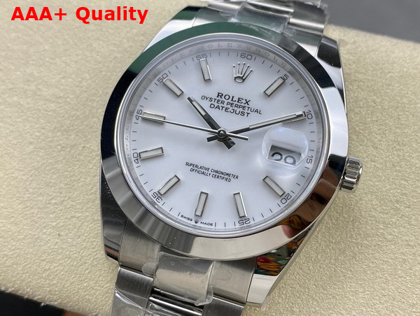 Rolex Datejust 41 Oyster 41mm Oystersteel White Panel Reference 126300 Replica