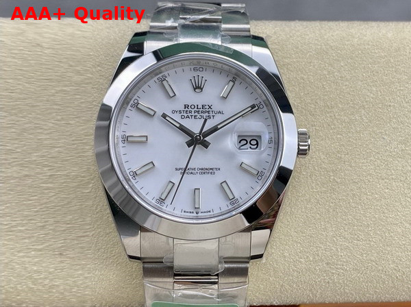 Rolex Datejust 41 Oyster 41mm Oystersteel White Panel Reference 126300 Replica