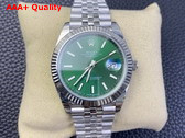 Rolex Datejust 41 Oyster 41mm Oystersteel and White Gold Green Dial 126334 Replica