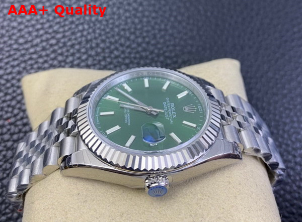 Rolex Datejust 41 Oyster 41mm Oystersteel and White Gold Green Dial 126334 Replica