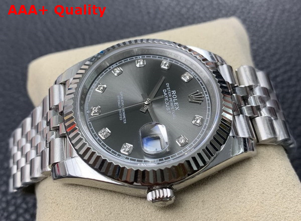 Rolex Datejust 41 Oyster 41mm Oystersteel and White Gold and Grey Reference 126334 Replica