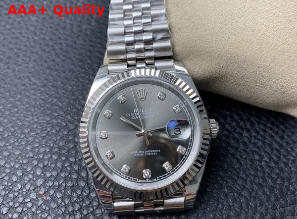 Rolex Datejust 41 Oyster 41mm Oystersteel and White Gold and Grey Reference 126334 Replica