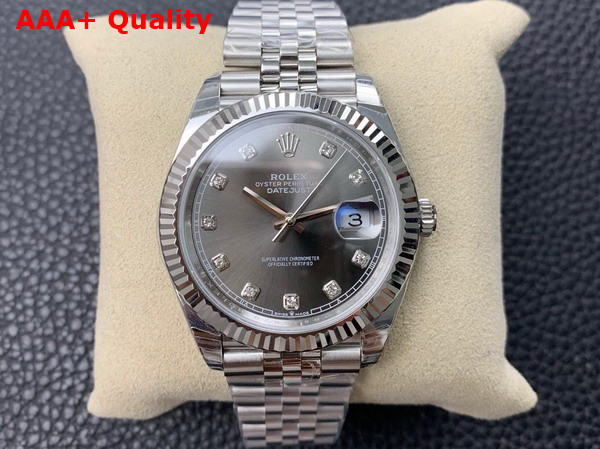 Rolex Datejust 41 Oyster 41mm Oystersteel and White Gold and Grey Reference 126334 Replica