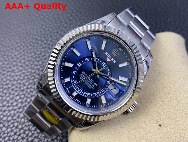 Rolex Sky Dweller Oyster 42mm Oystersteel and White Gold and Blue Replica