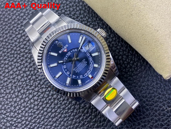 Rolex Sky Dweller Oyster 42mm Oystersteel and White Gold and Blue Replica